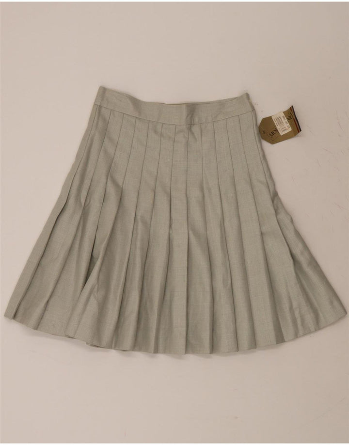 PAR AVION Womens Pleated Skirt IT 44 Medium W28 Grey Check Vintage Par Avion and Second-Hand Par Avion from Messina Hembry 