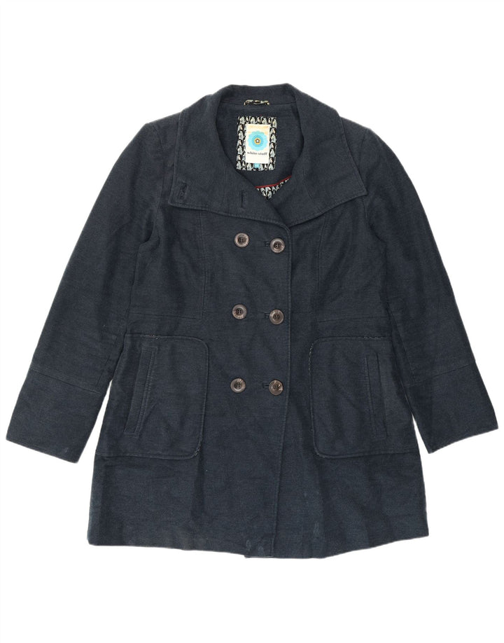 Cappotto doppiopetto da donna White Stuff UK 14 Cotone medio blu navy