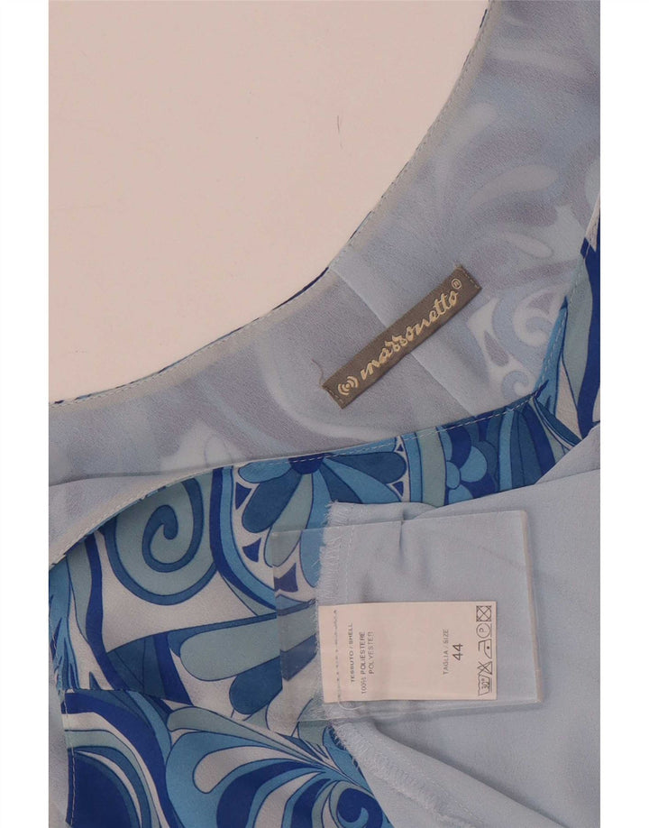 Abito da donna a trapezio senza maniche Marronetto IT 44 Blu medio floreale