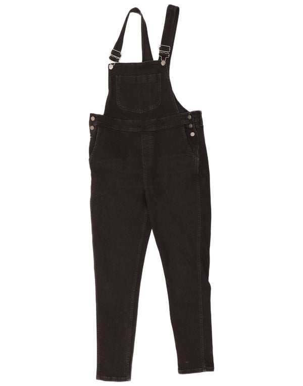 Jeans skinny da donna Fat Face Salopette UK 14 Large W36 L29 Cotone nero