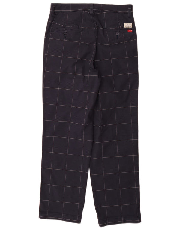 Pantaloni chino larghi da uomo Levi's W30 L32 in cotone scozzese blu navy