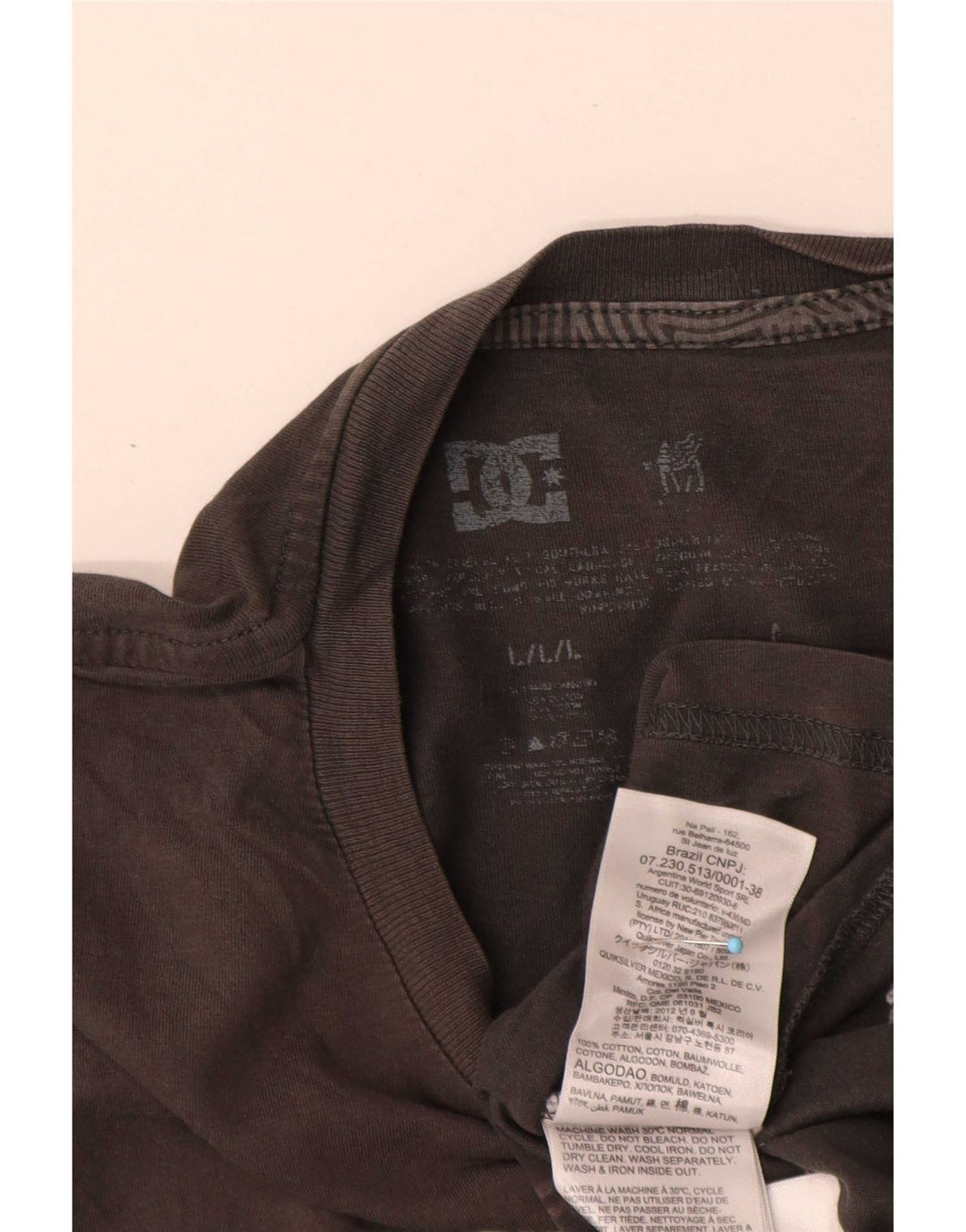 T-shirt grafica da uomo DC Top grande in cotone grigio