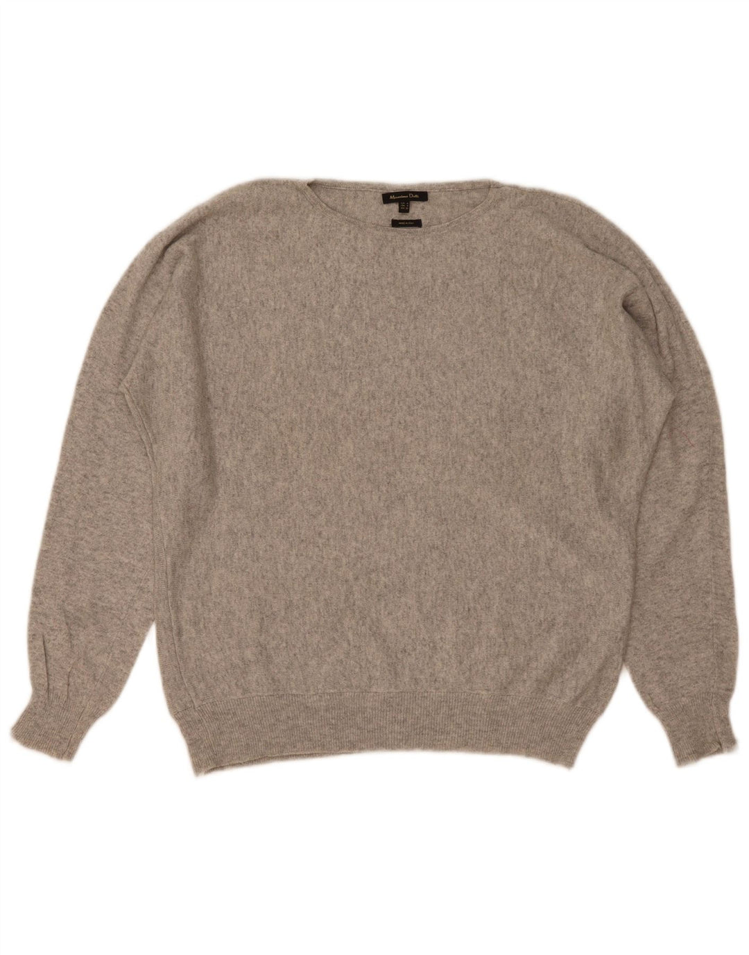 Massimo Dutti Maglione da donna con scollo a barchetta UK 14 Grigio medio chiazzato