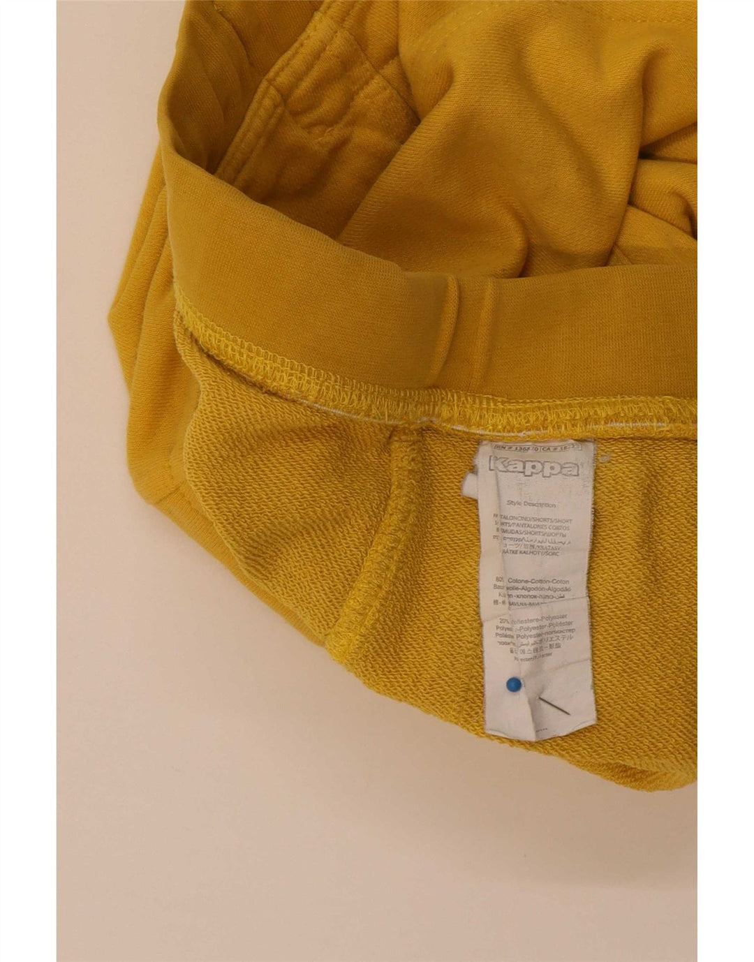 Pantaloncini casual da uomo Kappa grandi in cotone giallo