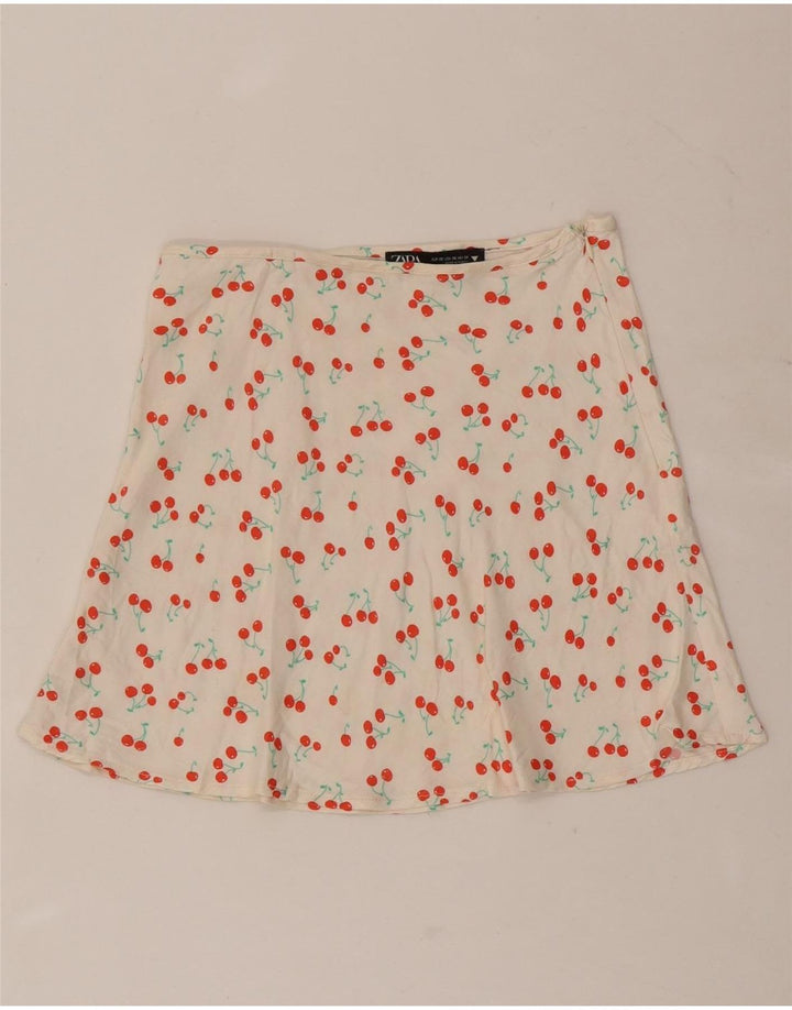 Minigonna Zara da donna con motivo astratto XS W24 bianca