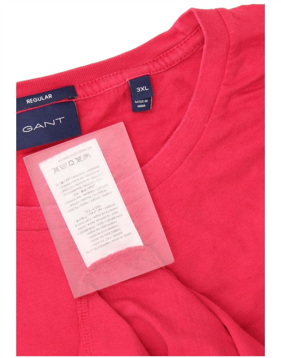 Gant Maglietta Regular da Uomo Top 3XL Cotone Rosa
