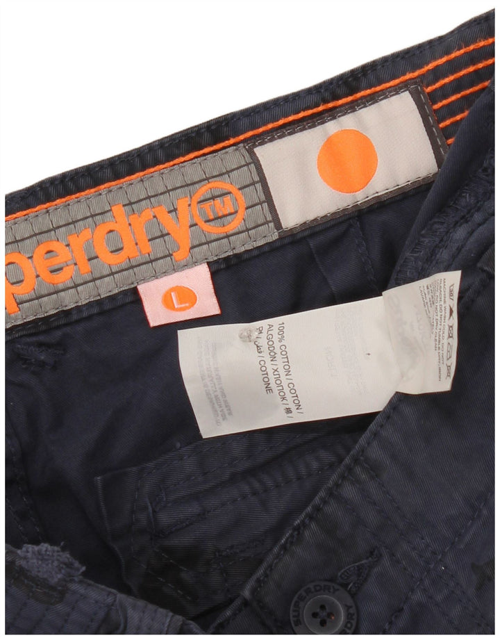 Pantaloni cargo affusolati da uomo Superdry Large W40 L34 blu navy mimetico