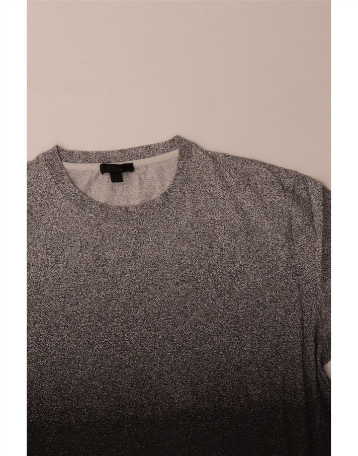 T-shirt da uomo Cos Top grande in cotone chiazzato grigio