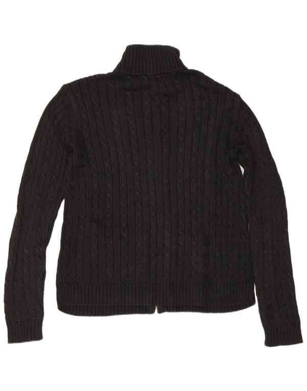 Maglione cardigan da donna Ralph Lauren UK 14 cotone nero medio
