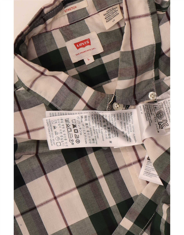 Camicia elasticizzata da uomo Levi's grande in cotone a quadri multicolore