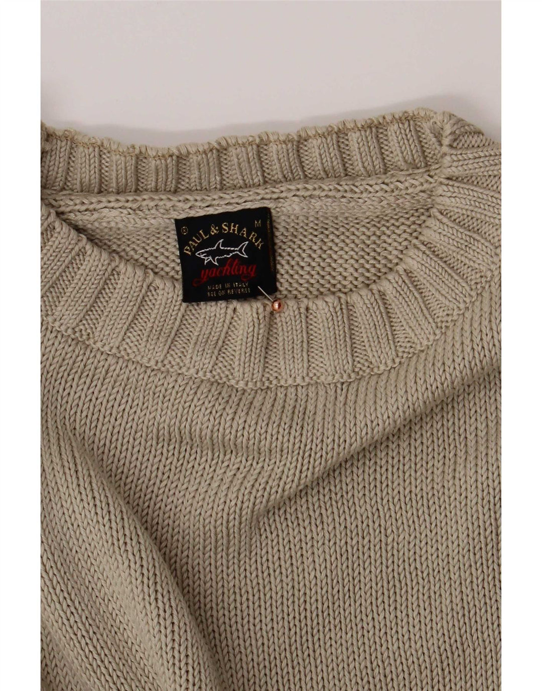 Paul & Shark Maglione girocollo da uomo in cotone beige medio
