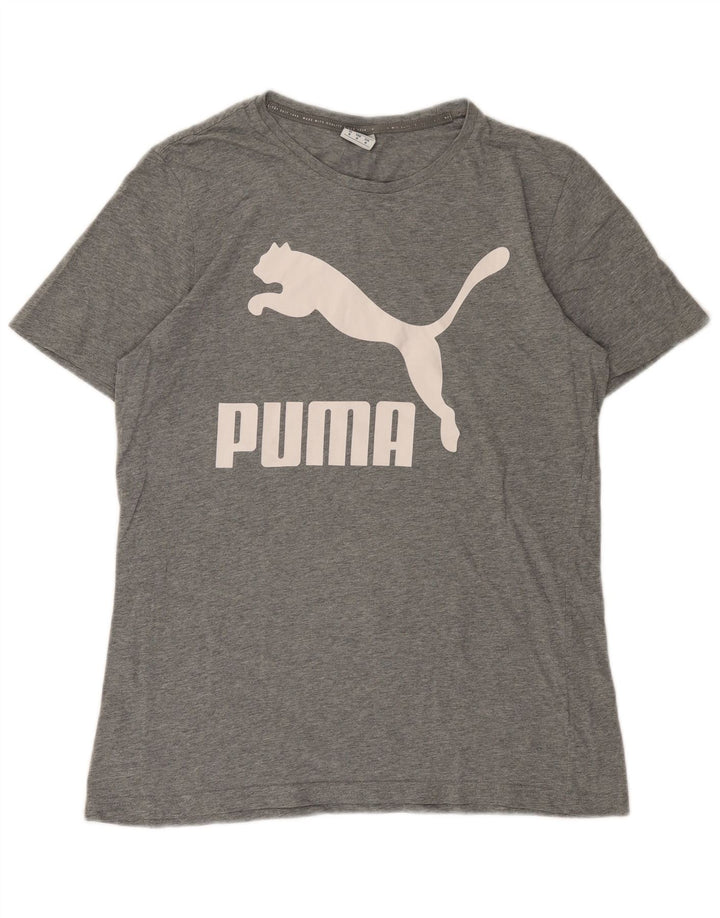 T-shirt grafica da uomo Puma Top grigio medio chiazzato