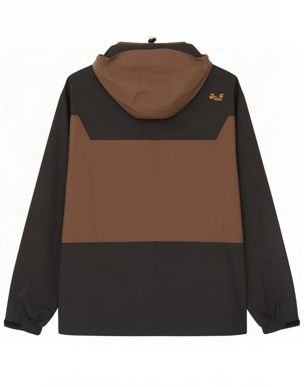 Giacca antipioggia con cappuccio da uomo Jack Wolfskin UK 44/46 XL Blocco colore marrone