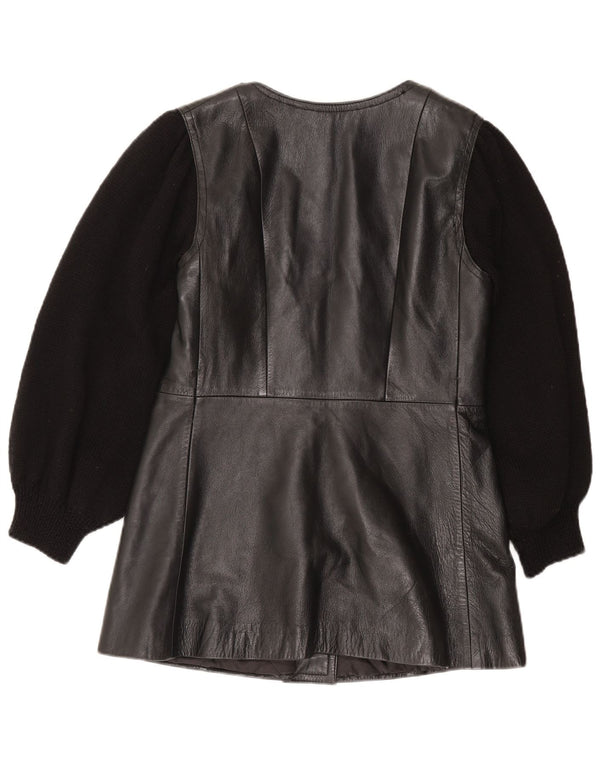 Vintage Womens Leather Jacket UK 12 Medium Black