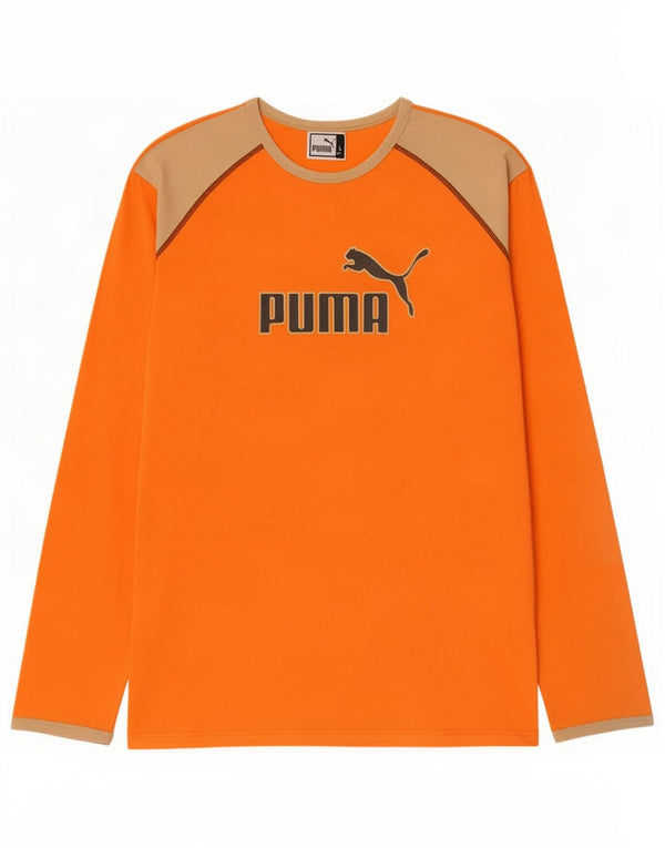 Puma Maglietta grafica da bambino a maniche lunghe 15-16 anni Large Orange Colourblock