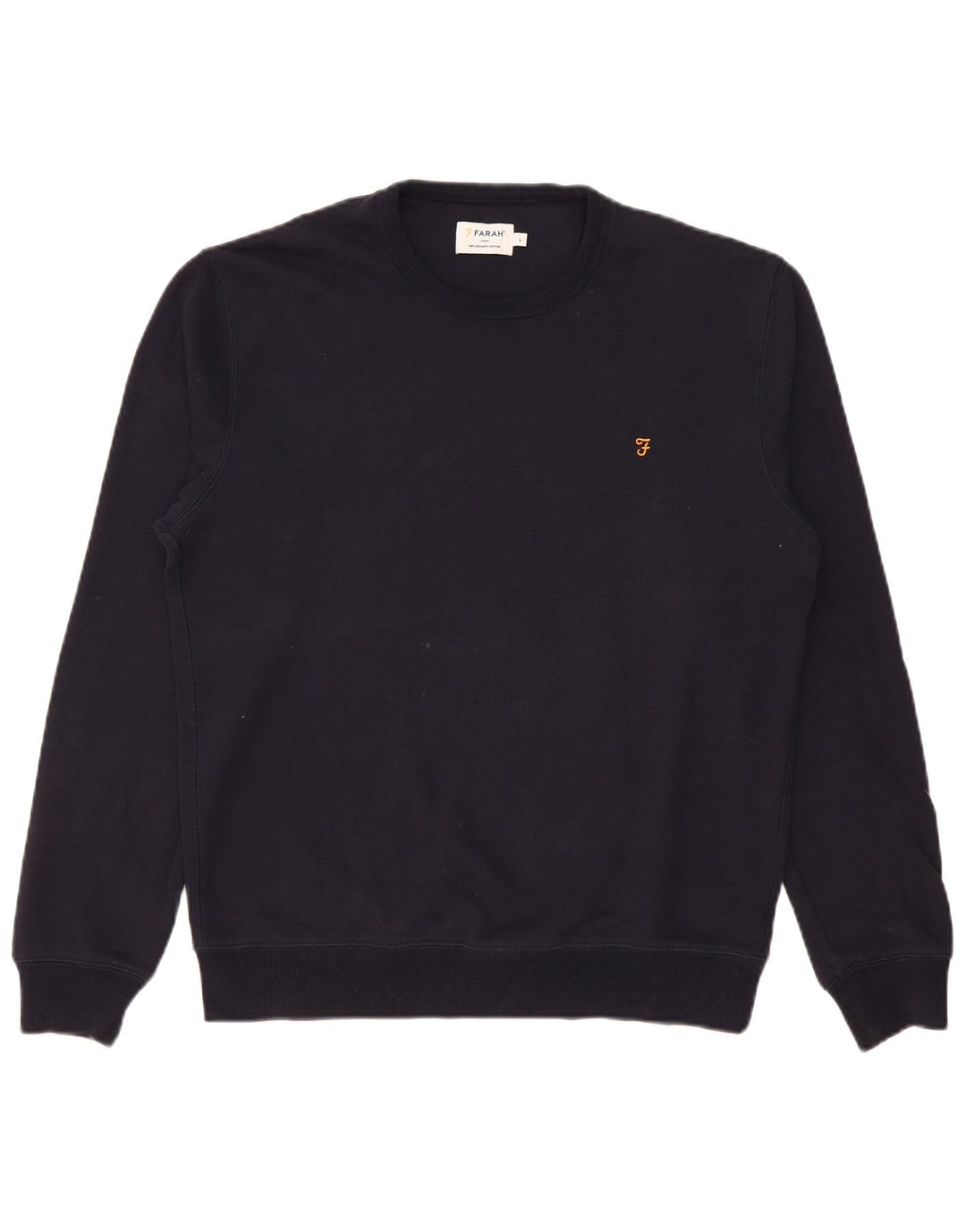 Felpa da uomo Farah Maglione grande in cotone blu navy