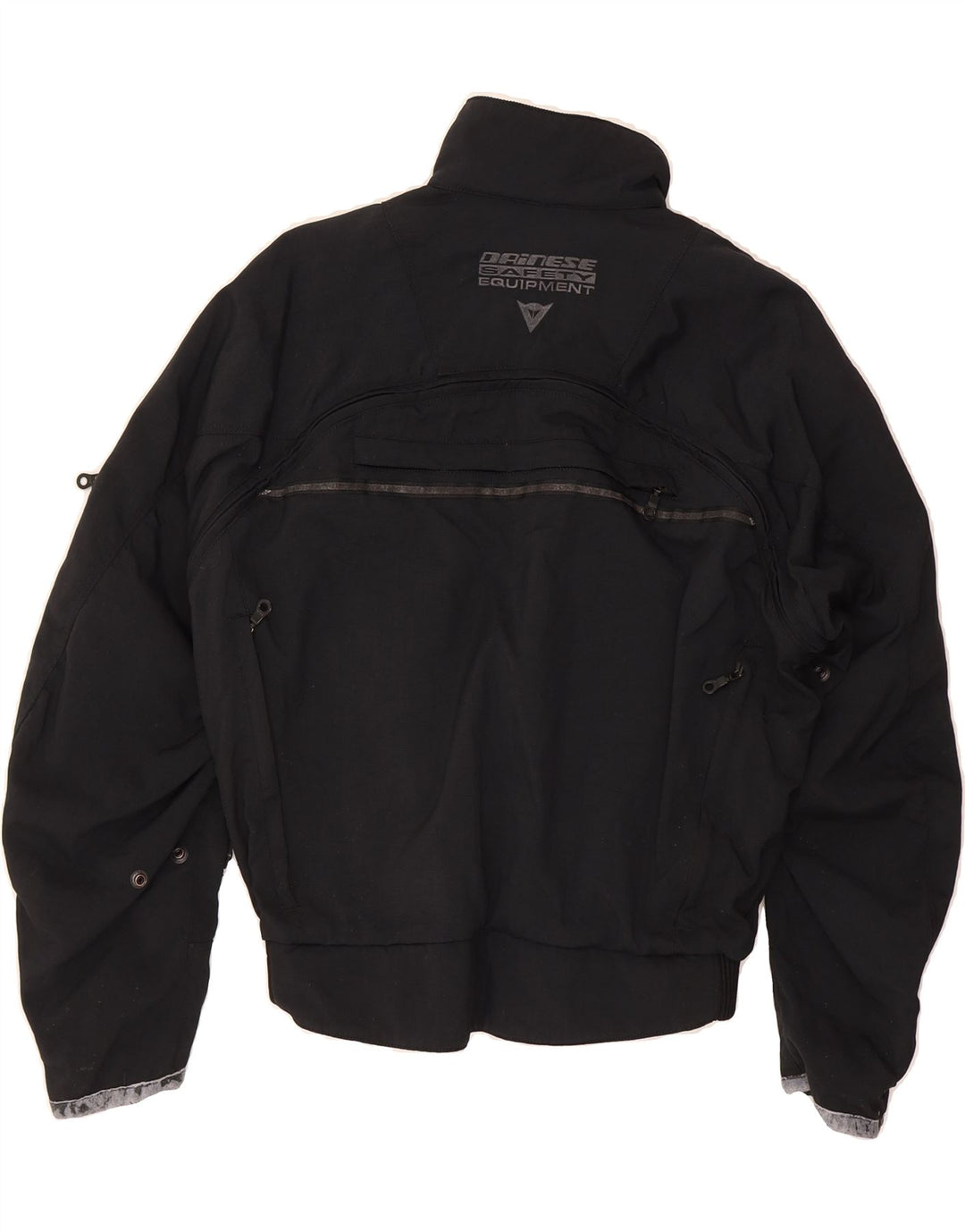 DAINESE Womens Graphic Racer Jacket UK 14 Medium Black Nylon Vintage Dainese and Second-Hand Dainese from Messina Hembry 