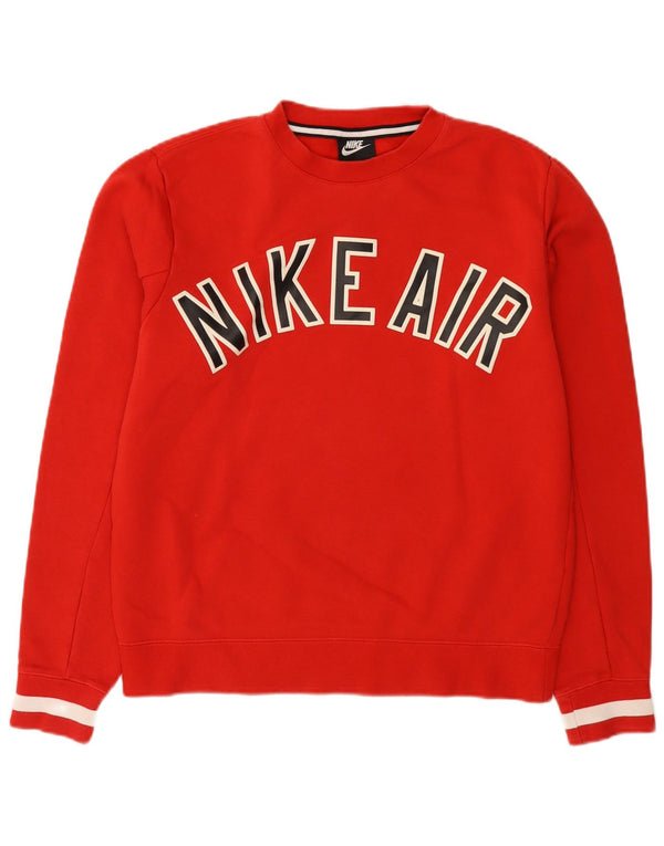Felpa Nike da uomo con grafica ampia e vestibilità ampia, XS, colore rosso, in cotone color block