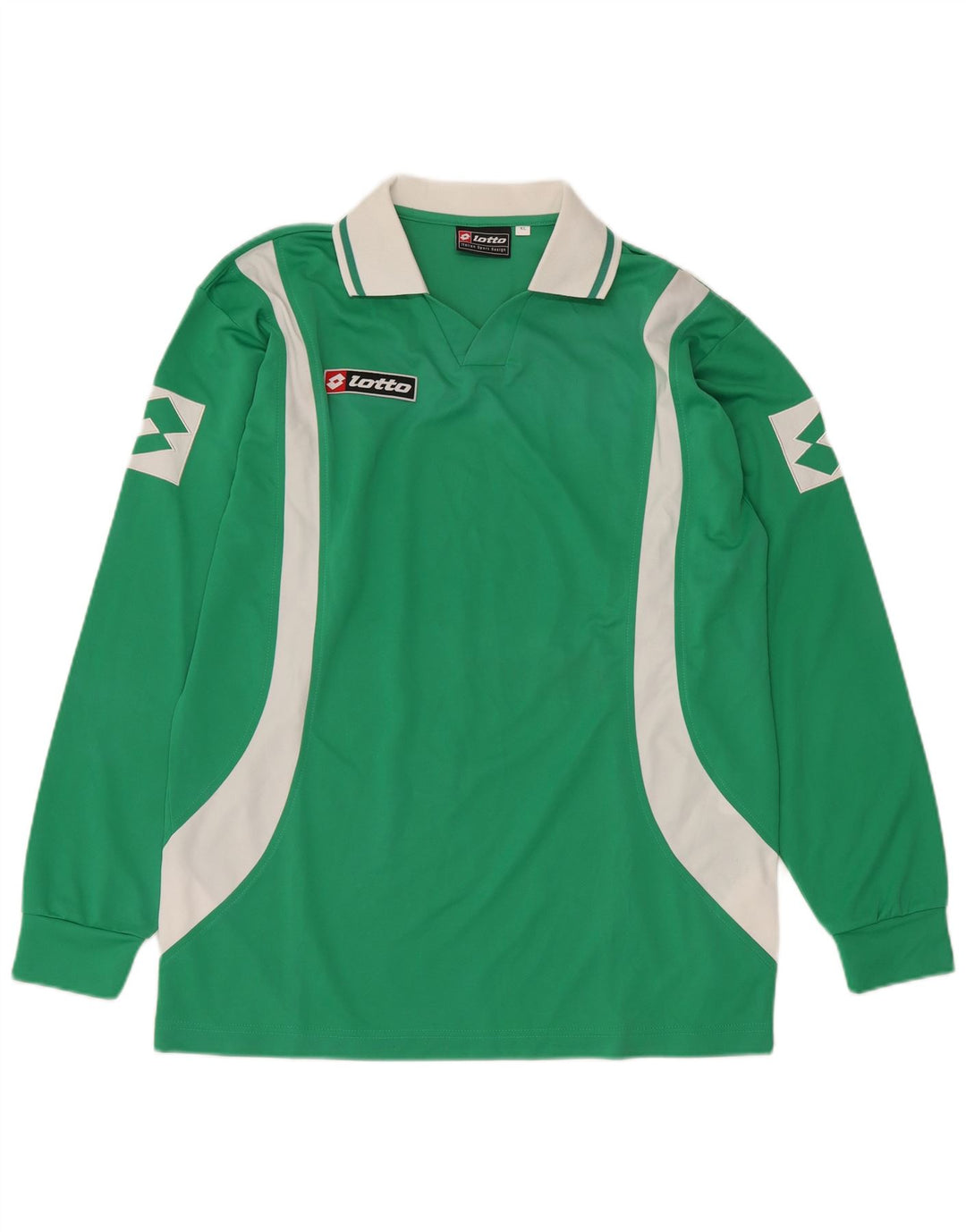 Polo da uomo grafica a maniche lunghe LOTTO XL poliestere color block verde