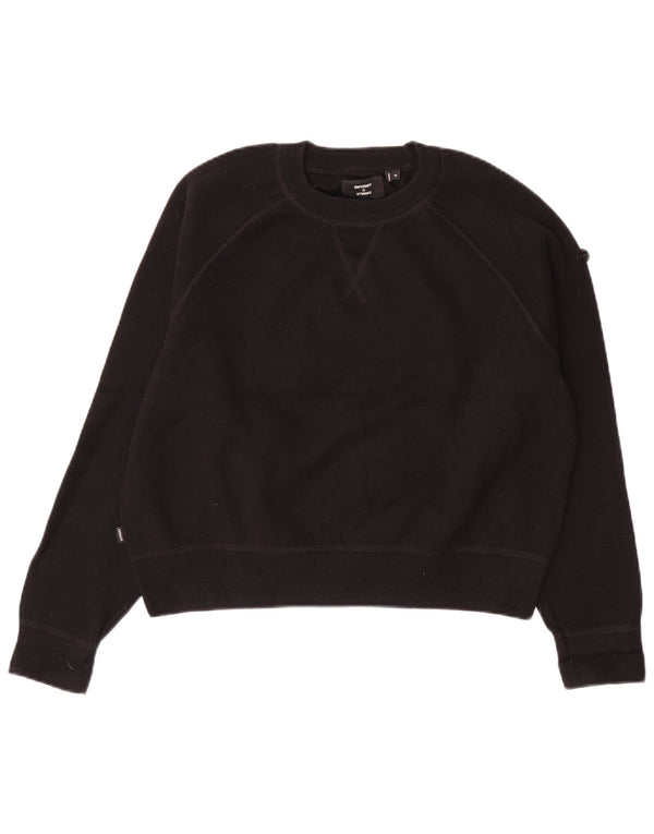 Felpa oversize corta da donna SUPERDRY UK 10 piccola in cotone nero