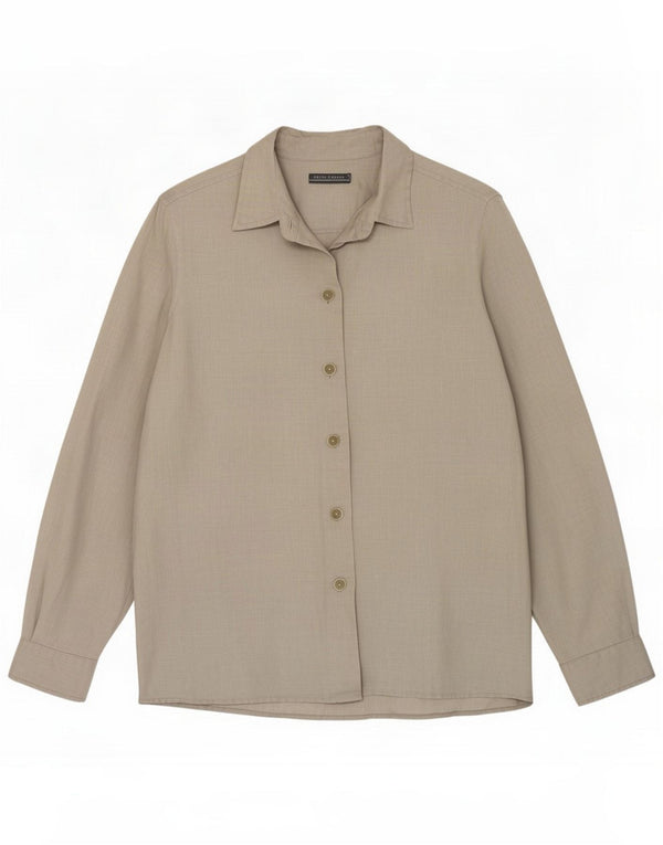 Belfe e camicia da donna UK 12 Lino grigio medio