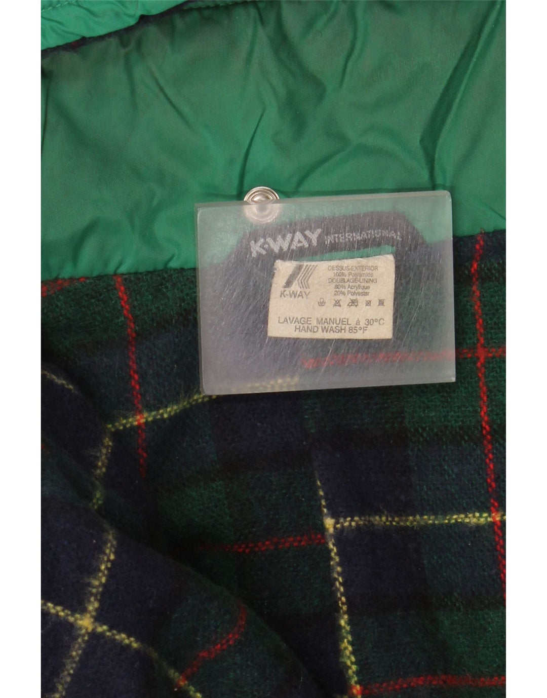 Giacca antipioggia da uomo con cappuccio K-Way UK 42 XL Verde Poliammide