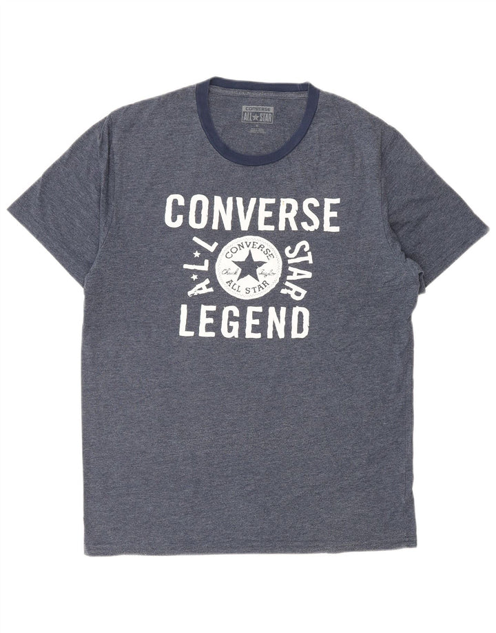 CONVERSE T-shirt grafica da uomo Top medio blu navy