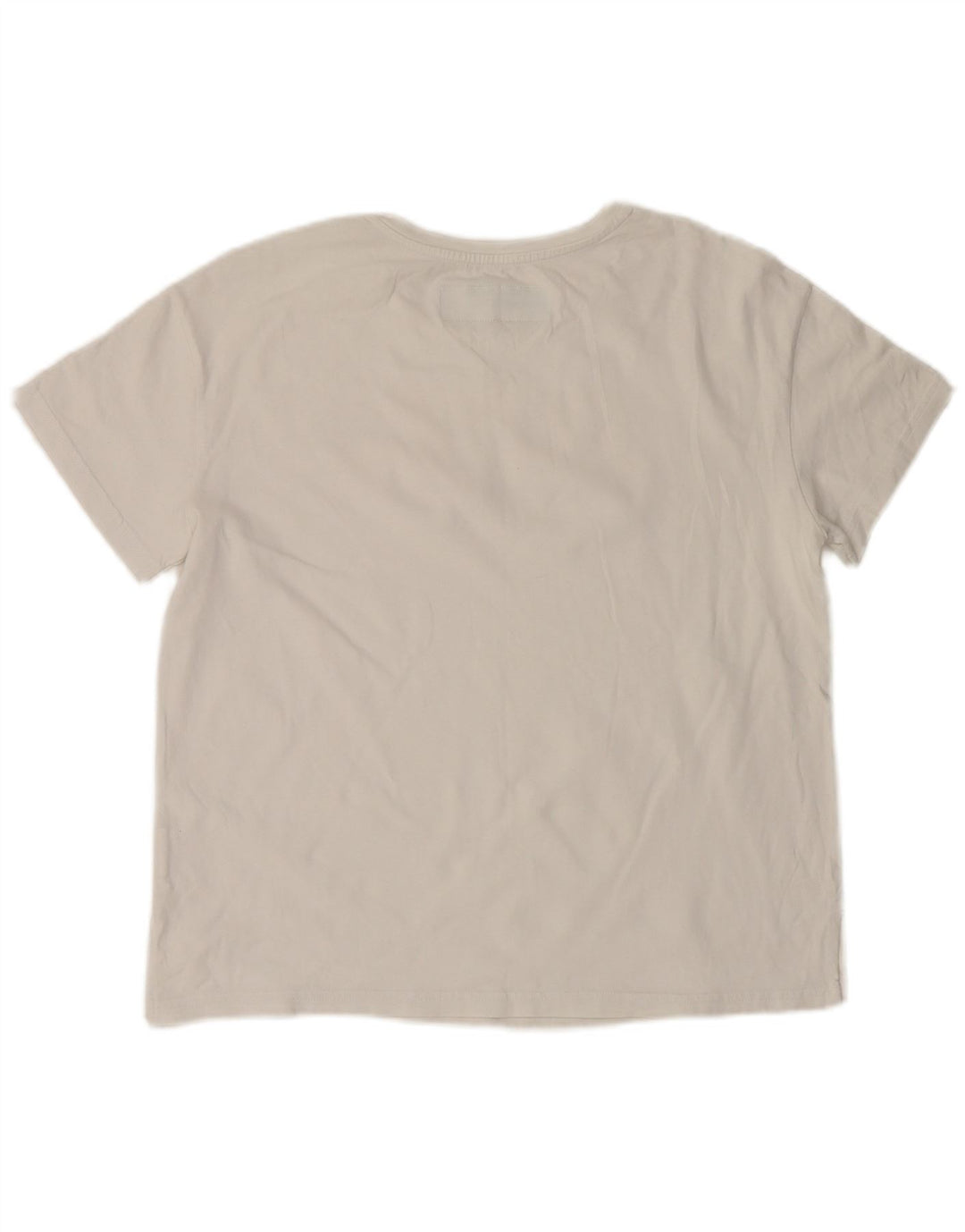 T-shirt grafica da donna Benetton Top UK 14 cotone bianco medio