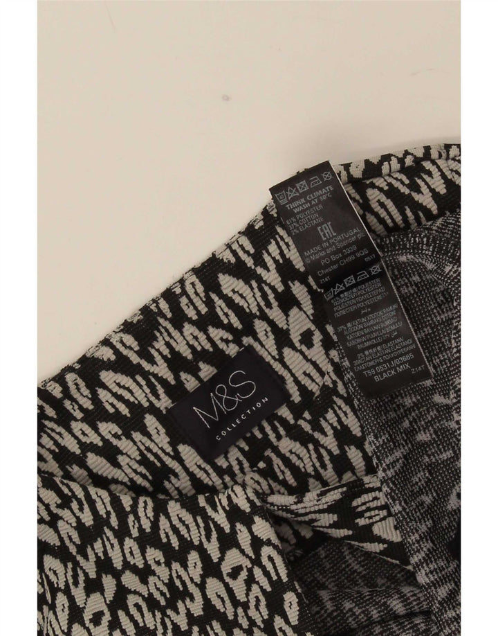 Giacca blazer aperta da donna Marks & Spencer UK 8 piccola stampa animalier nera