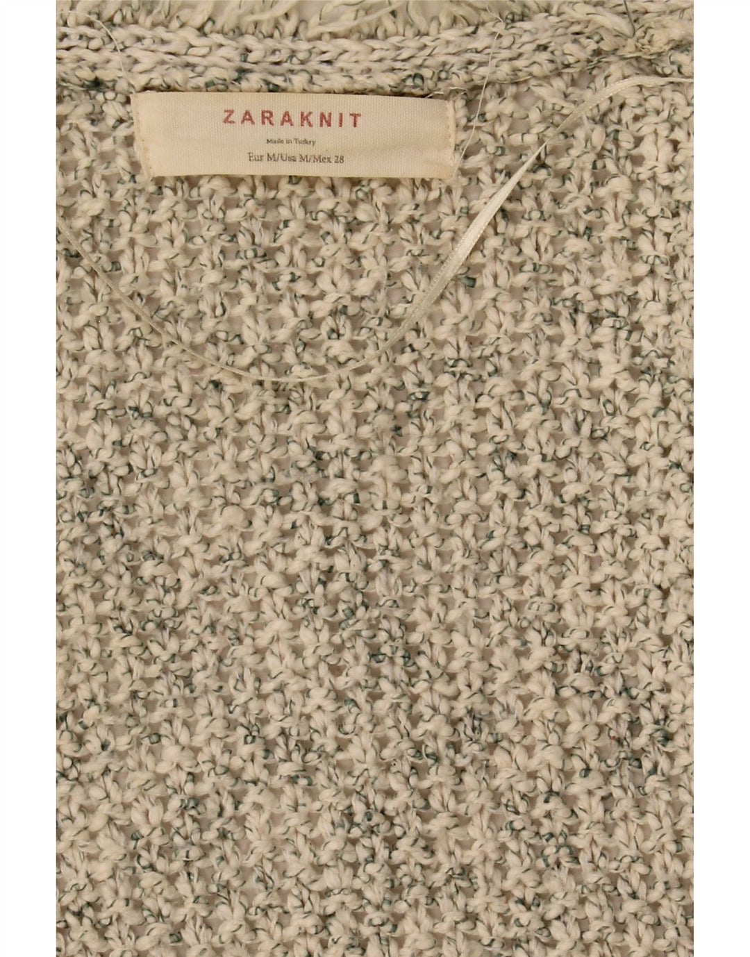 Maglione cardigan aperto da donna Zara UK 14 Beige medio screziato