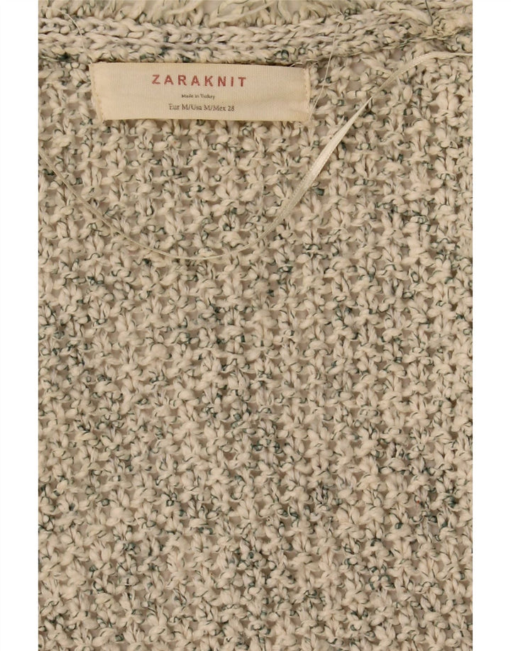 Maglione cardigan aperto da donna Zara UK 14 Beige medio screziato