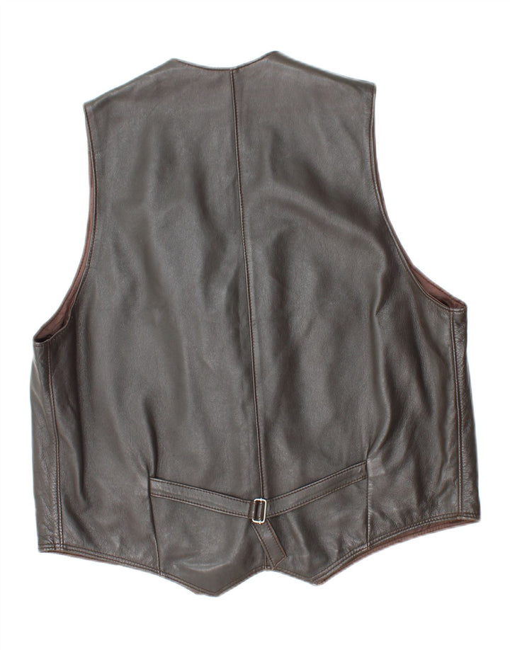 Gilet in pelle da uomo VINTAGE UK 38 Grigio medio