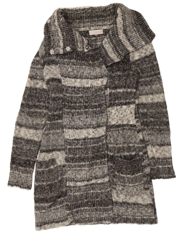 Maglione cardigan lungo da donna John Lewis UK 10 piccolo grigio a righe