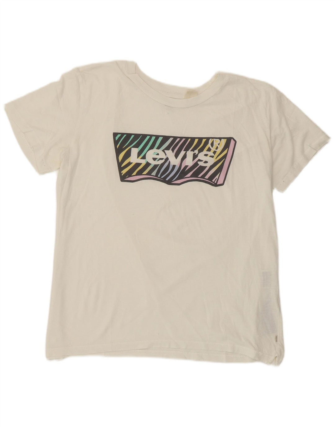 T-shirt grafica da donna Levi's Top UK 14 cotone bianco medio
