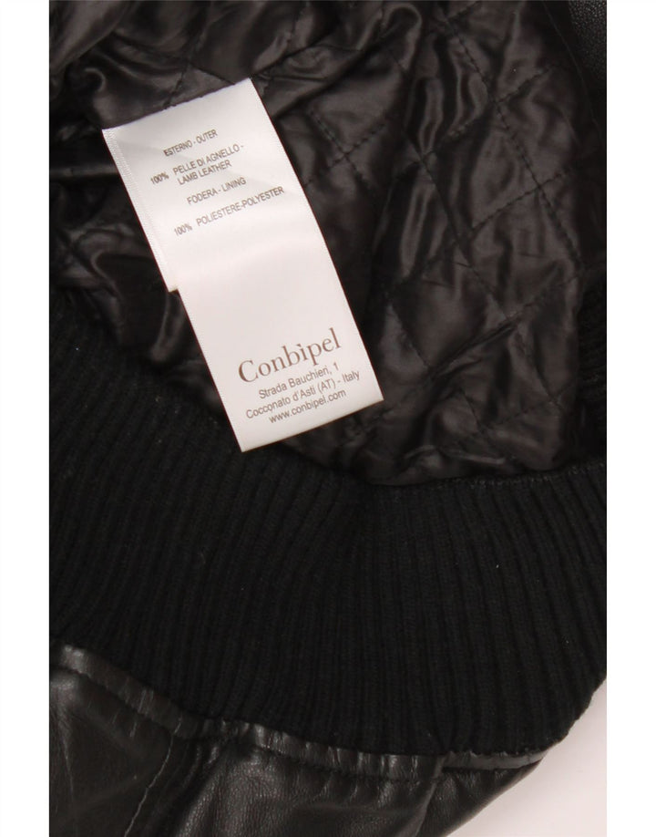 Giubbotto Bomber In Pelle Uomo Conbipel IT 48 Medio Pelle Nera