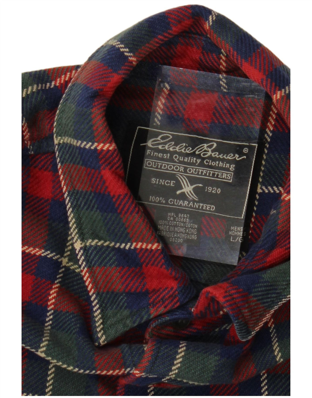 EDDIE BAUER Camicia da uomo in flanella di cotone a quadri multicolore grande