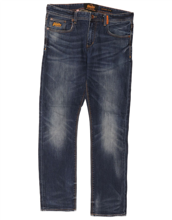 Jeans uomo corporal slim Superdry W34 L32 cotone blu