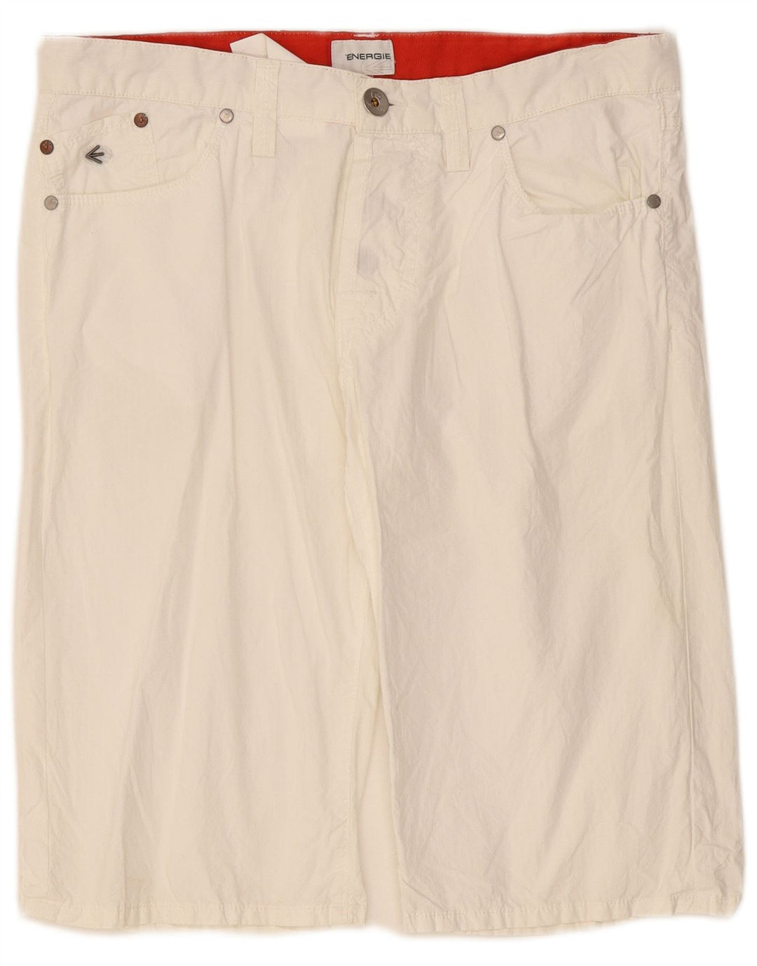 Pantaloncini casual da uomo Energie W34 grandi in cotone bianco