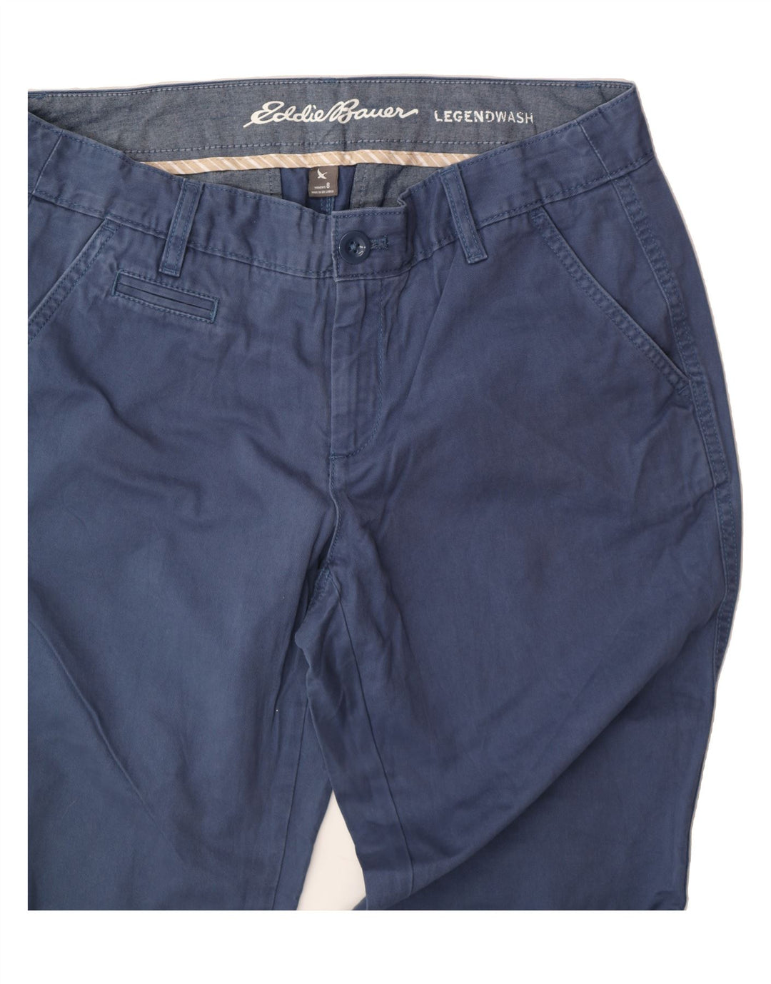 EDDIE BAUER Womens Slim Chino Trousers US 8 Medium W30 L31 Blue Cotton Vintage Eddie Bauer and Second-Hand Eddie Bauer from Messina Hembry 