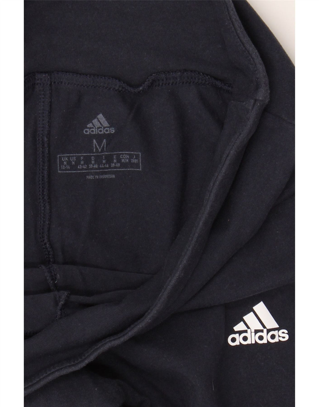 ADIDAS Womens Graphic Leggings UK 12/14 Medium  Navy Blue Vintage Adidas and Second-Hand Adidas from Messina Hembry 