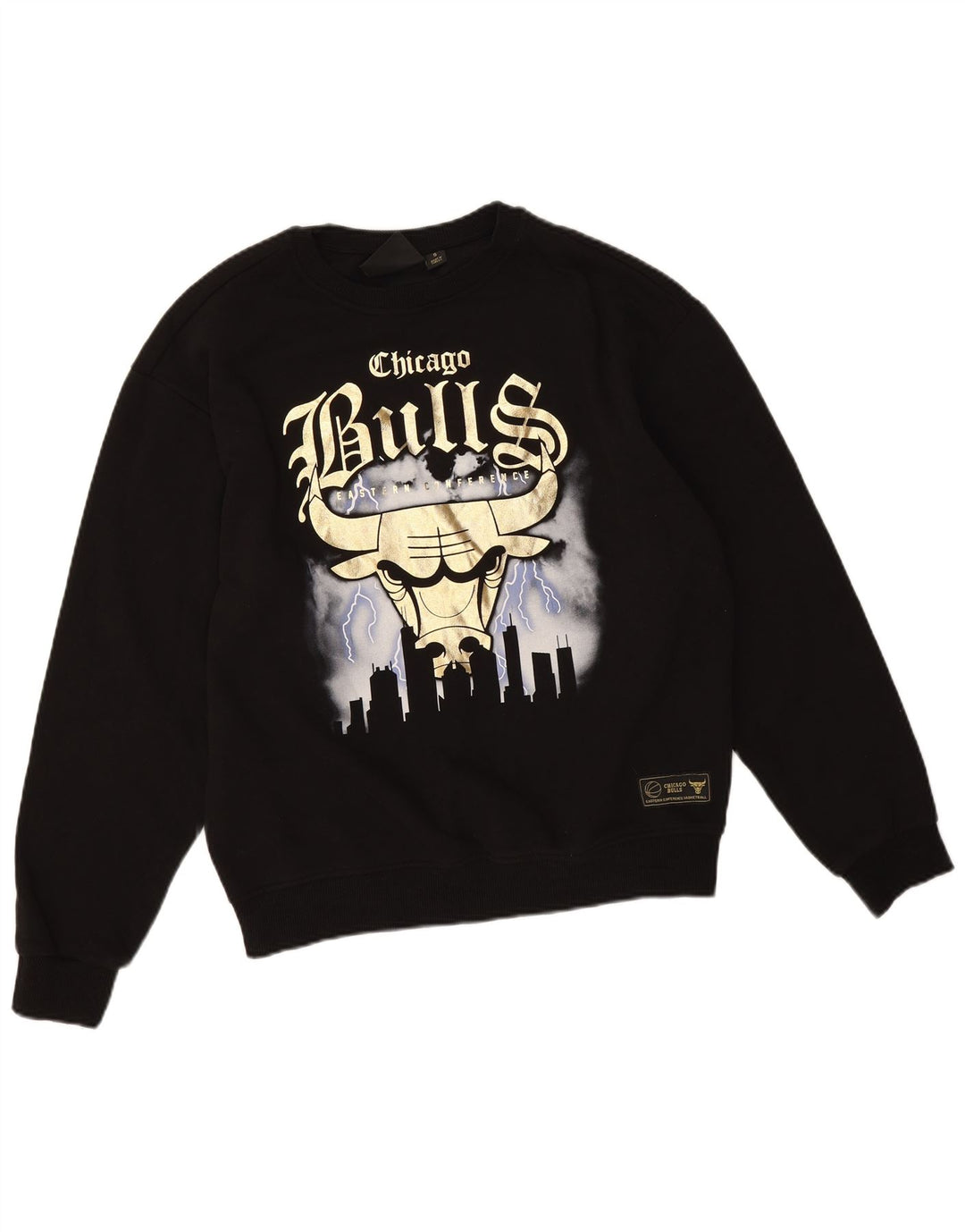 Felpa grafica da uomo NBA Chicago Bulls, piccola, in cotone nero