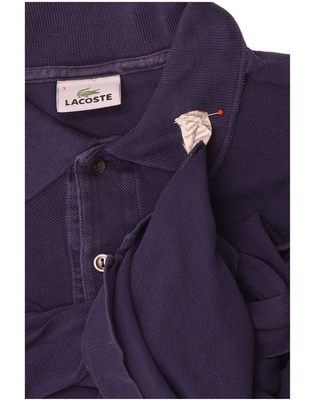 Polo da uomo Lacoste taglia 3 piccola in cotone blu navy