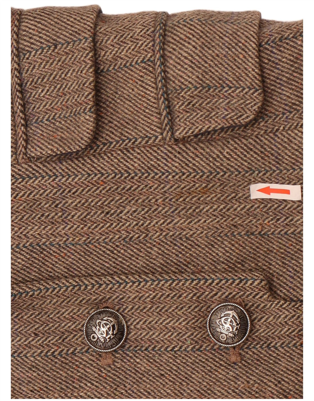 Giacca blazer da donna a 3 bottoni Superdry UK 14 grande lana a spina di pesce grigia