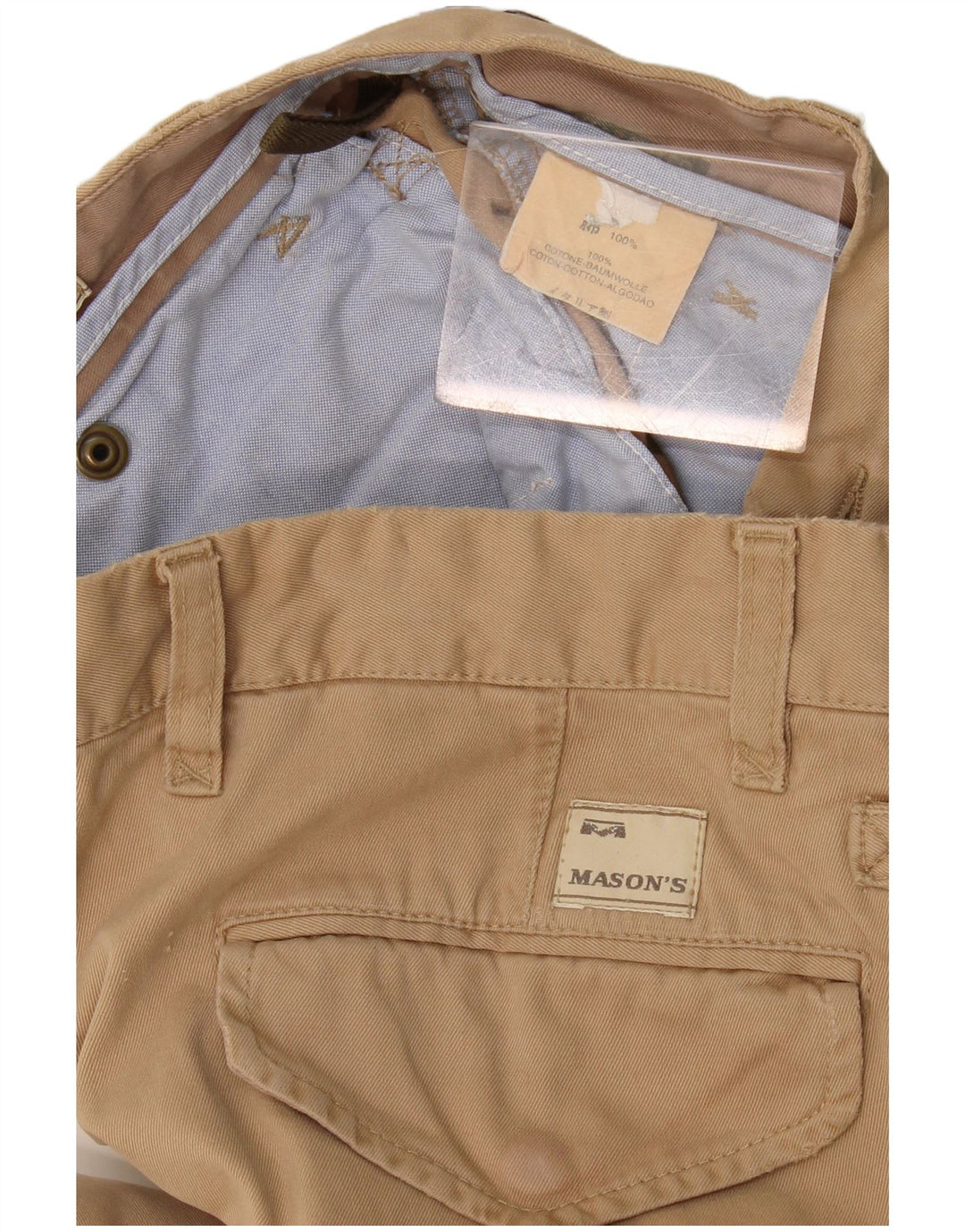 Pantaloni cargo dritti da uomo Mason's W32 L33 in cotone beige