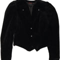 ALTENBEURER Womens Crop 2 Button Blazer Jacket EU 38 Medium Black Cotton Vintage Altenbeurer and Second-Hand Altenbeurer from Messina Hembry 