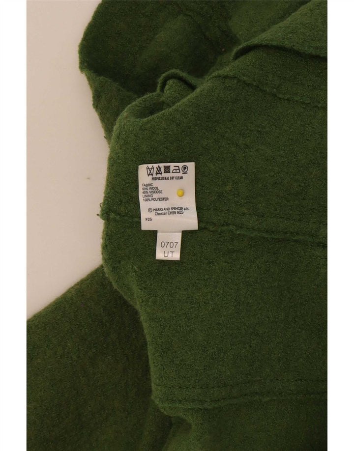 Giacca blazer a 2 bottoni Marks & Spencer da donna UK 10 piccola lana verde