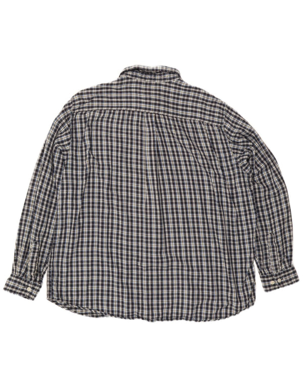 L.L.BEAN Camicia da uomo in flanella XL in cotone a quadri blu navy