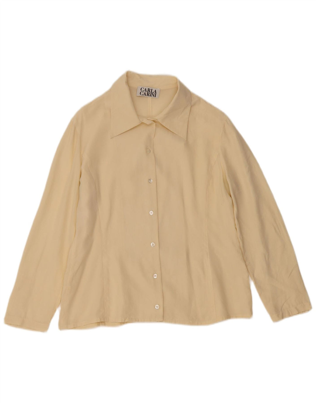 CARLA CARINI Camicia da donna Camicetta UK 14 Beige medio