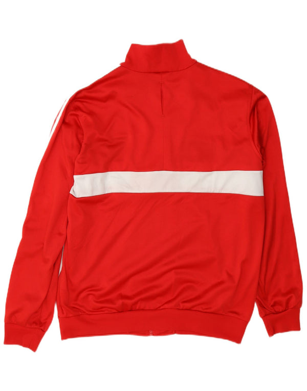 Giacca da ginnastica da uomo Adidas, giacca in poliestere color block rosso medio