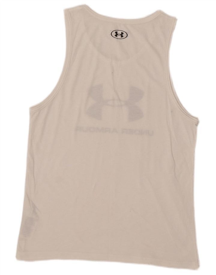 Canotta grafica da uomo Under Armour Heat Gear, cotone bianco medio